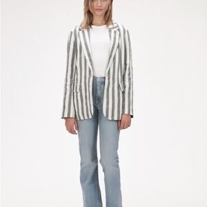 Striped Blazer in Black and White